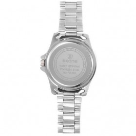 SKONE Casual Men Stainless Strap Watch Water Resistant 10m - 7232 - Silver Black - 4