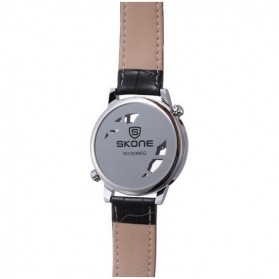 SKONE Casual Men Leather Strap Watch Water Resistant 10m - 9248 - Black - 5