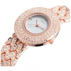 WEIQIN Casual Woman Stainless Steel Watch Water Resistant 10m - W4243 - White/Gold - 3