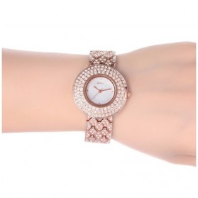 WEIQIN Casual Woman Stainless Steel Watch Water Resistant 10m - W4243 - White/Gold - 4