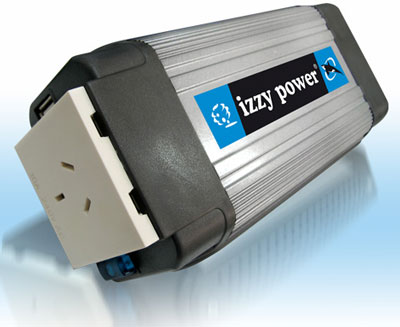 IZZY POWER DC to AC Car Inverter HT-E-350-12 350 Watt 12 Volts (with cigar plug and clip cable)