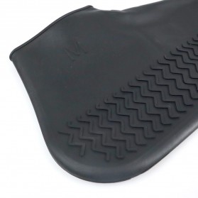 Darden Cover Sepatu Anti Air Hujan Waterproof Silicone Size M 35-39 - Black - 2