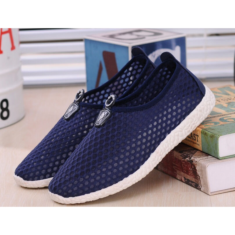 sepatu slip on mesh kasual pria size 42 blue sepatu slip on mesh kasual pria size 42 blue
