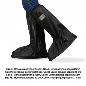 Rhodey Rain Cover Hujan Sepatu dengan Reflektor Cahaya Size XL 43-45 - H-212 - Black - 9