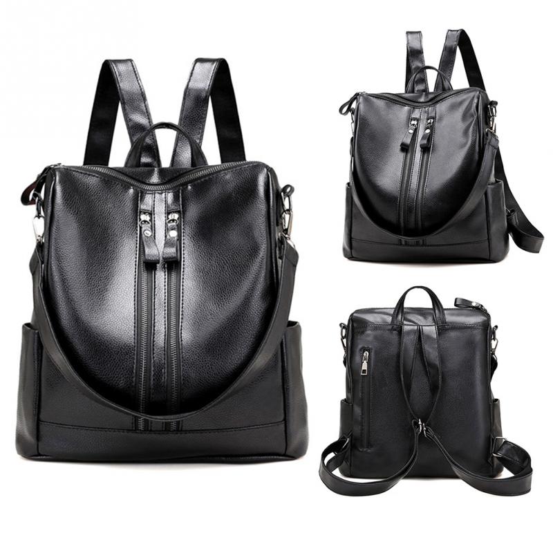 Tas Ransel Kulit Hybrid Style Wanita NINEFOX Black 