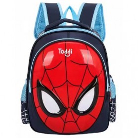 Toddi Tas Ransel Sekolah Anak Backpack Model Spiderman - 1801 - Dark Blue