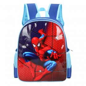 SUNEIGHT Tas Ransel Sekolah Anak Kartun Lucu Karakter Spiderman - B303 - Blue/Red - 1