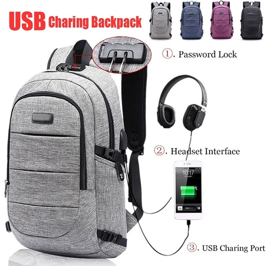 DXYIZU Tas Ransel Laptop Pria with USB Port Charging - RT25 - Black -  JakartaNotebook.com