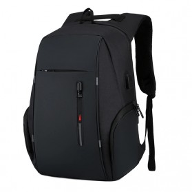 CEAVNI Tas Ransel Laptop Backpack with USB Charger Port - CV9032 - Black - 1