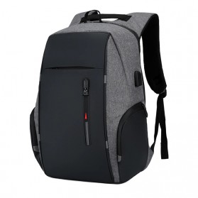 Tas Pria - CEAVNI Tas Ransel Laptop Backpack with USB Charger Port - CV9032 - Gray