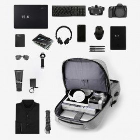 QUVLEN Tas Ransel Laptop Backpack with USB Charger Port - CV904 - Black - 3