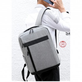 QUVLEN Tas Ransel Laptop Backpack with USB Charger Port - CV904 - Black - 6