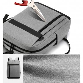 QUVLEN Tas Ransel Laptop Backpack with USB Charger Port - CV904 - Black - 8