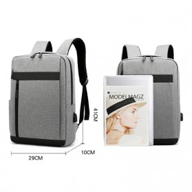 QUVLEN Tas Ransel Laptop Backpack with USB Charger Port - CV904 - Black - 10
