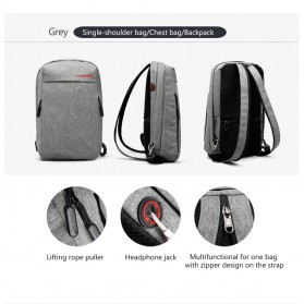 Tigernu Tas Selempang Sling Bag - T-S8038 - Gray - 3