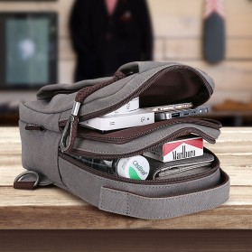 Muzee Tas Selempang dengan USB Charger Port dengan Dompet - Coffee - 6