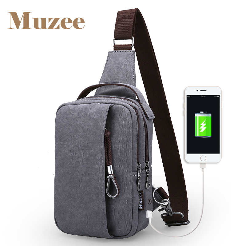 Muzee Tas Selempang dengan USB Charger Port dengan Dompet 