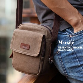 MUZEE Tas Selempang Pria Bahan Kanvas Size L - ME-1568 - Black - 3