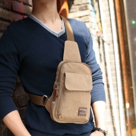 Muzee Tas Selempang Sling Bag Kasual Canvas - ME-1427 (backup) - Coffee - 2