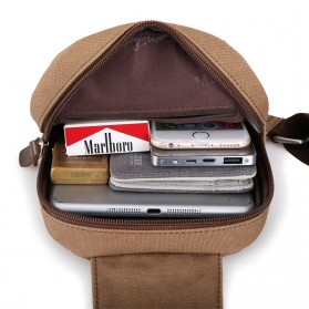 Muzee Tas Selempang Sling Bag Kasual Canvas - ME-1427 (backup) - Coffee - 3