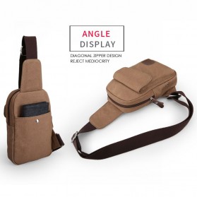 Muzee Tas Selempang Sling Bag Kasual Canvas - ME-1427 (backup) - Coffee - 4