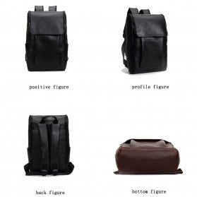 HERALD Tas Ransel Kulit Vintage Leather Backpack - 9367 - Chocolate - 6