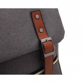 Wenjie Tas Ransel Canvas Retro - Light Gray - 4