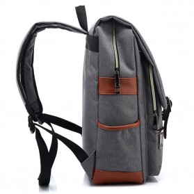 Wenjie Tas Ransel Canvas Retro - Light Gray - 5