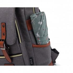Wenjie Tas Ransel Canvas Retro - Light Gray - 6