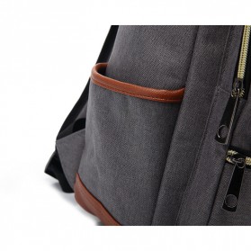 Wenjie Tas Ransel Canvas Retro - Light Gray - 7