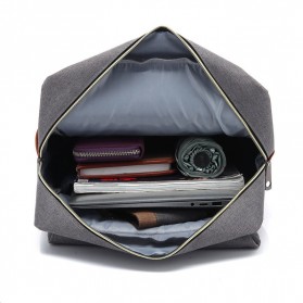 Wenjie Tas Ransel Canvas Retro - Light Gray - 12