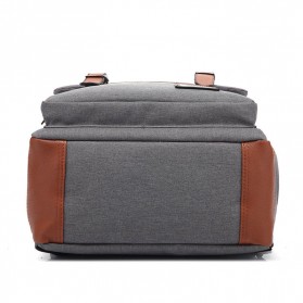 Wenjie Tas Ransel Canvas Retro - Light Gray - 13