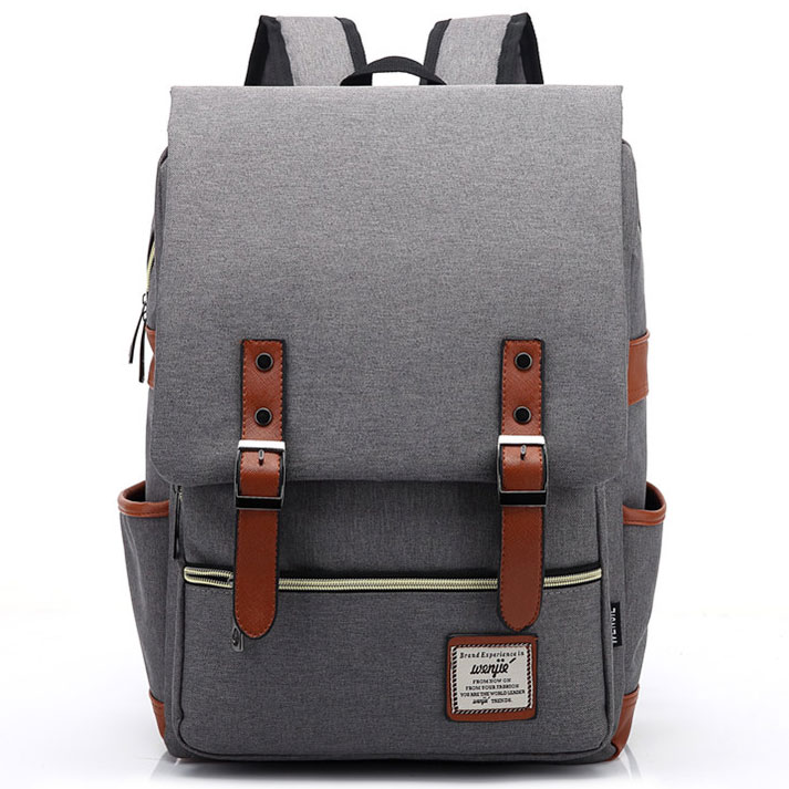 ... Wenjie Tas Ransel Canvas Retro - Light Gray - 1 ...