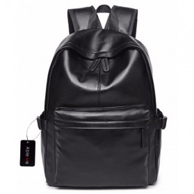 AbleMe Tas Ransel Korean Style PU Leather Backpack - Black - 1