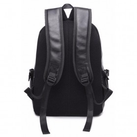 AbleMe Tas Ransel Korean Style PU Leather Backpack - Black - 3