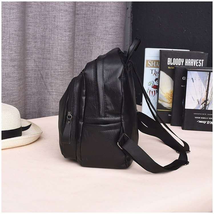 Tas Ransel Kulit Vintage Wanita - Black - JakartaNotebook.com