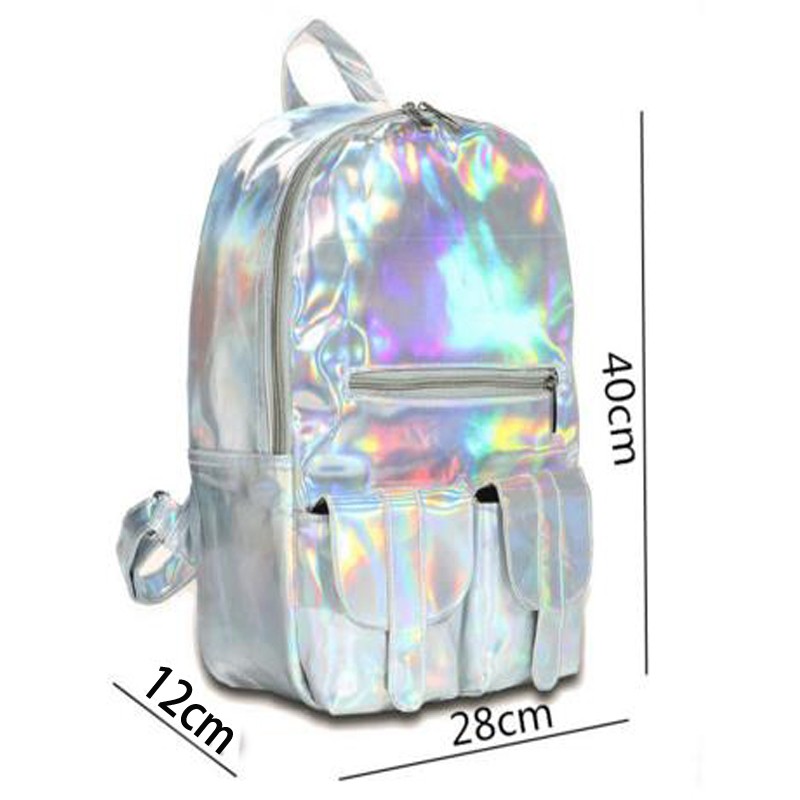  Tas  Ransel Wanita  Hologram  Blink Blink Silver 