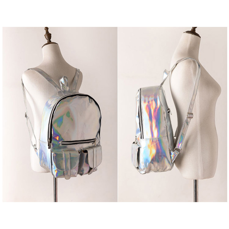  Tas  Ransel Wanita  Hologram  Blink Blink Silver 