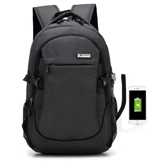  Tas  Ransel Laptop Oxford Pria dengan USB Charger Port 