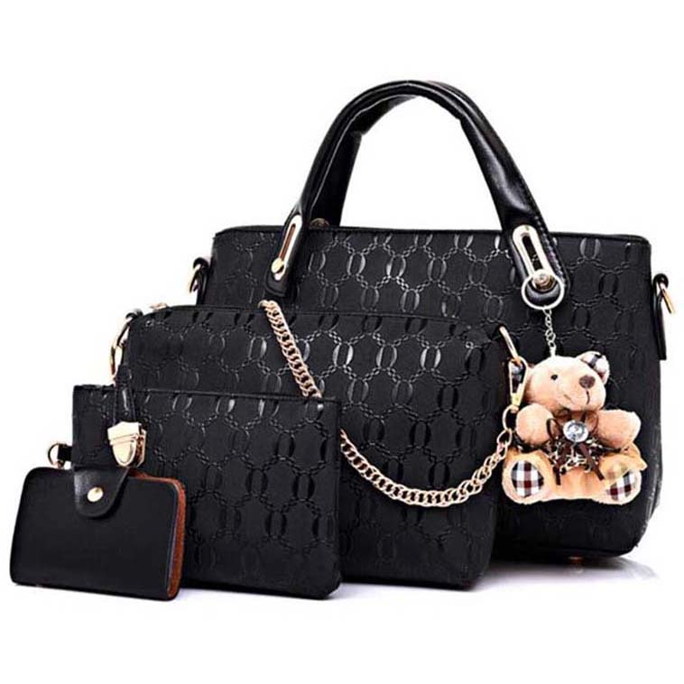  Tas Fashion  Wanita Bag in Bag 4 in 1 Black 