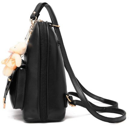 Tas Ransel Wanita dengan Boneka  Beruang  Black 