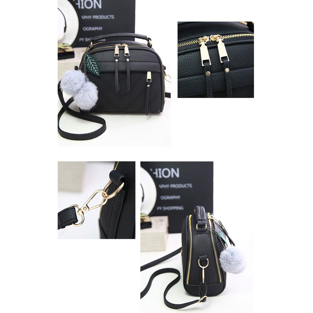 Tas Selempang Wanita Hair Ball Ornament Gray