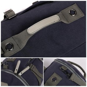 Tas Ransel Duffel Travel dengan USB Charger Port - Black Blue - 3