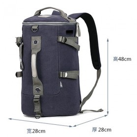 Tas Ransel Duffel Travel dengan USB Charger Port - Black Blue - 4