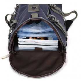 Tas Ransel Duffel Travel dengan USB Charger Port - Black Blue - 7