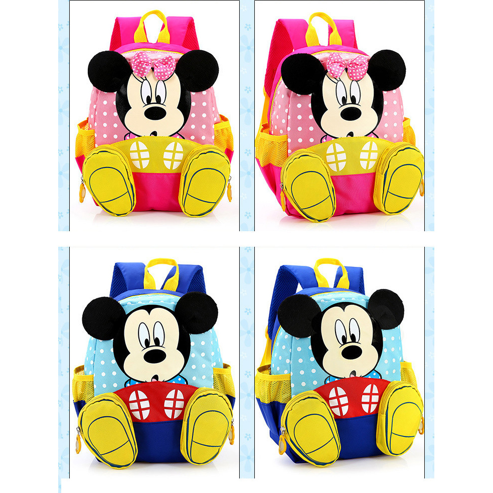 Tas Ransel Anak Model Kartun Mickey Dan Minnie Mouse Blue