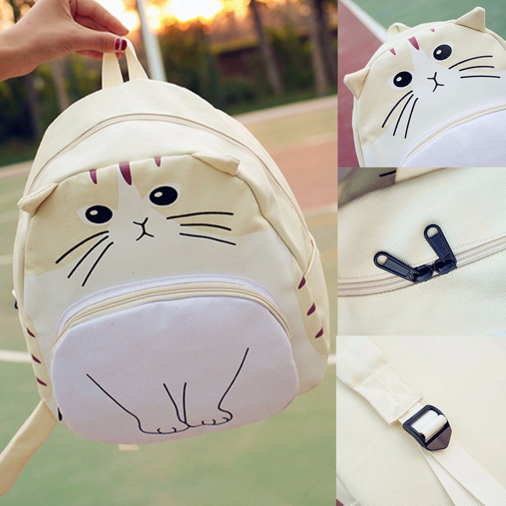 Tas Ransel Wanita Model Kucing 3D Black JakartaNotebookcom