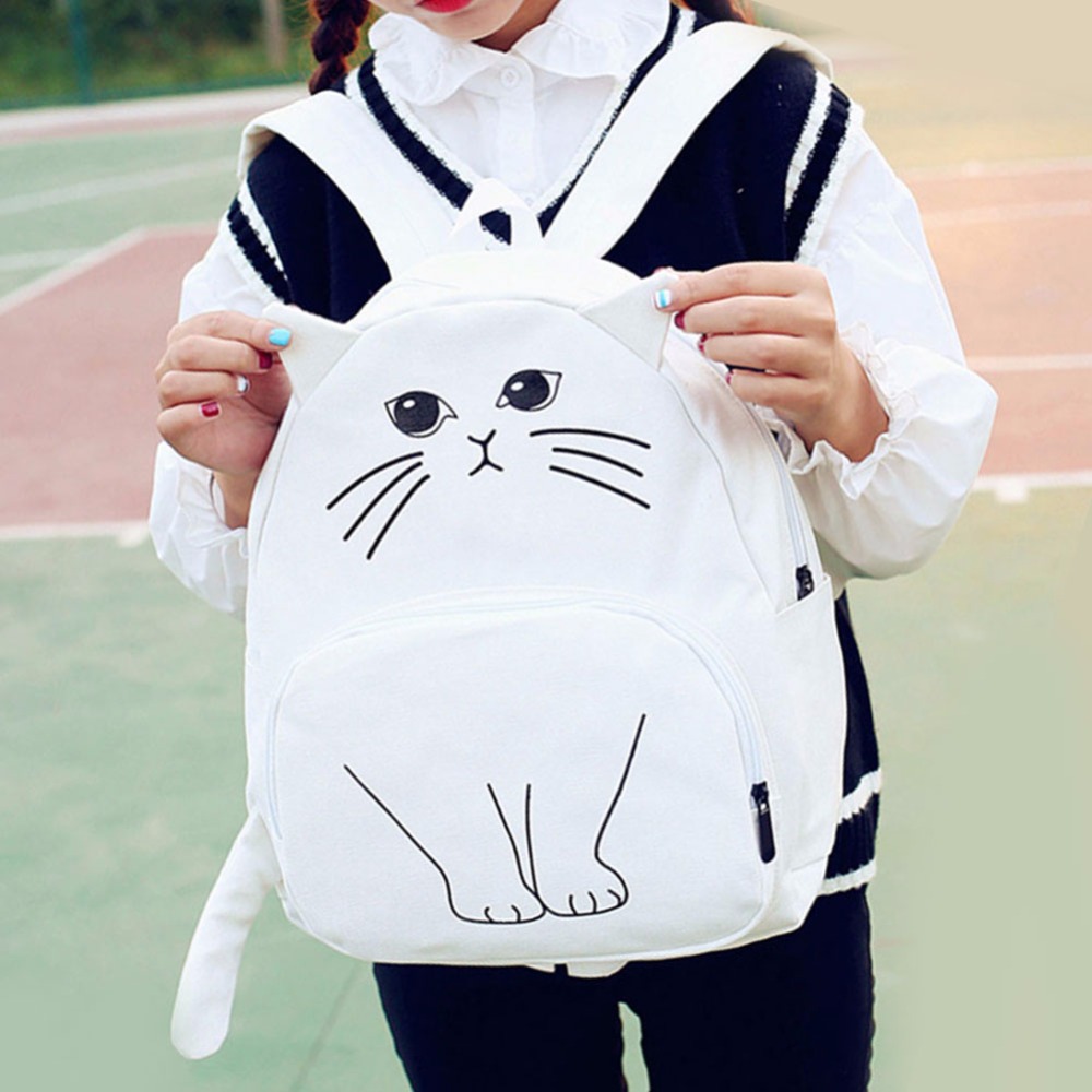 Tas Ransel Wanita Model Kucing 3D Black JakartaNotebookcom