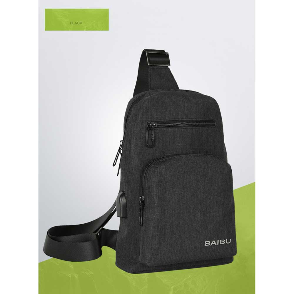 BAIBU Tas Selempang Sling Bag Kasual J51 L9 Z50 Black BAIBU Tas Selempang Sling Bag Kasual J51 L9 Z50 Black