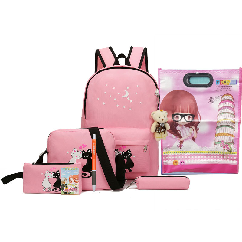 paket tas ransel anak 8 in 1 sekolah printing kucing paket tas ransel anak 8 in 1 sekolah printing kucing